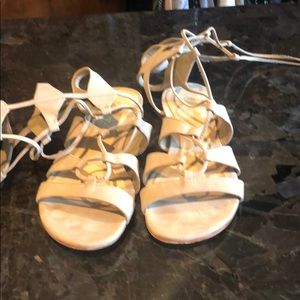 Schultz Nubuck nude gladiator sandals